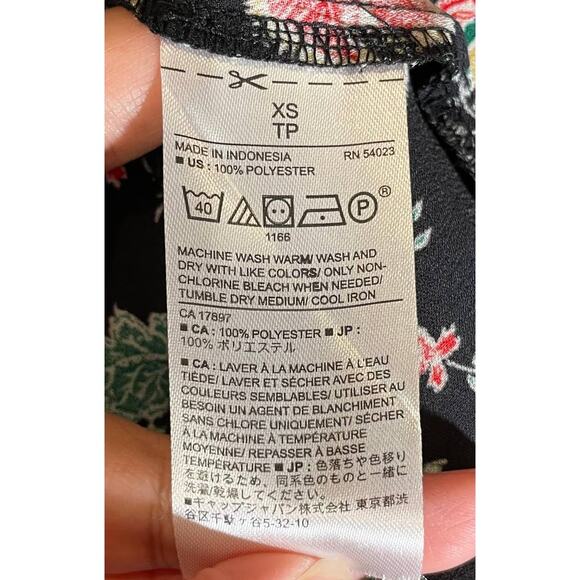 NWT Banana Republic Women's Long Sleeve Blouse Top Dark Floral Size XS Career - Picture 7 of 8